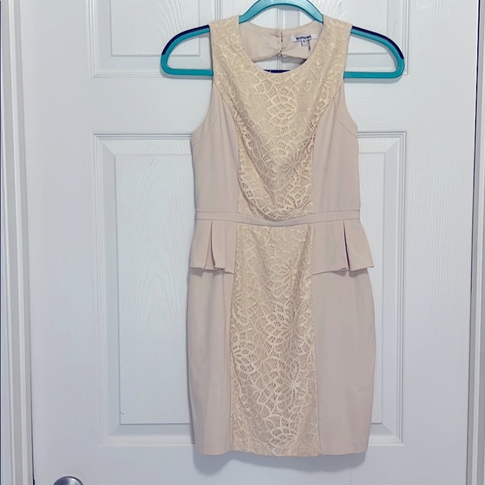 Cream short bodycon minuet dress